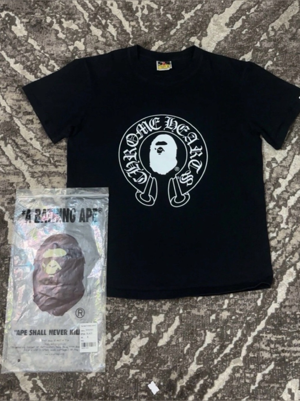 Chrome Hearts Black Kids Graphic Tee with White Logo